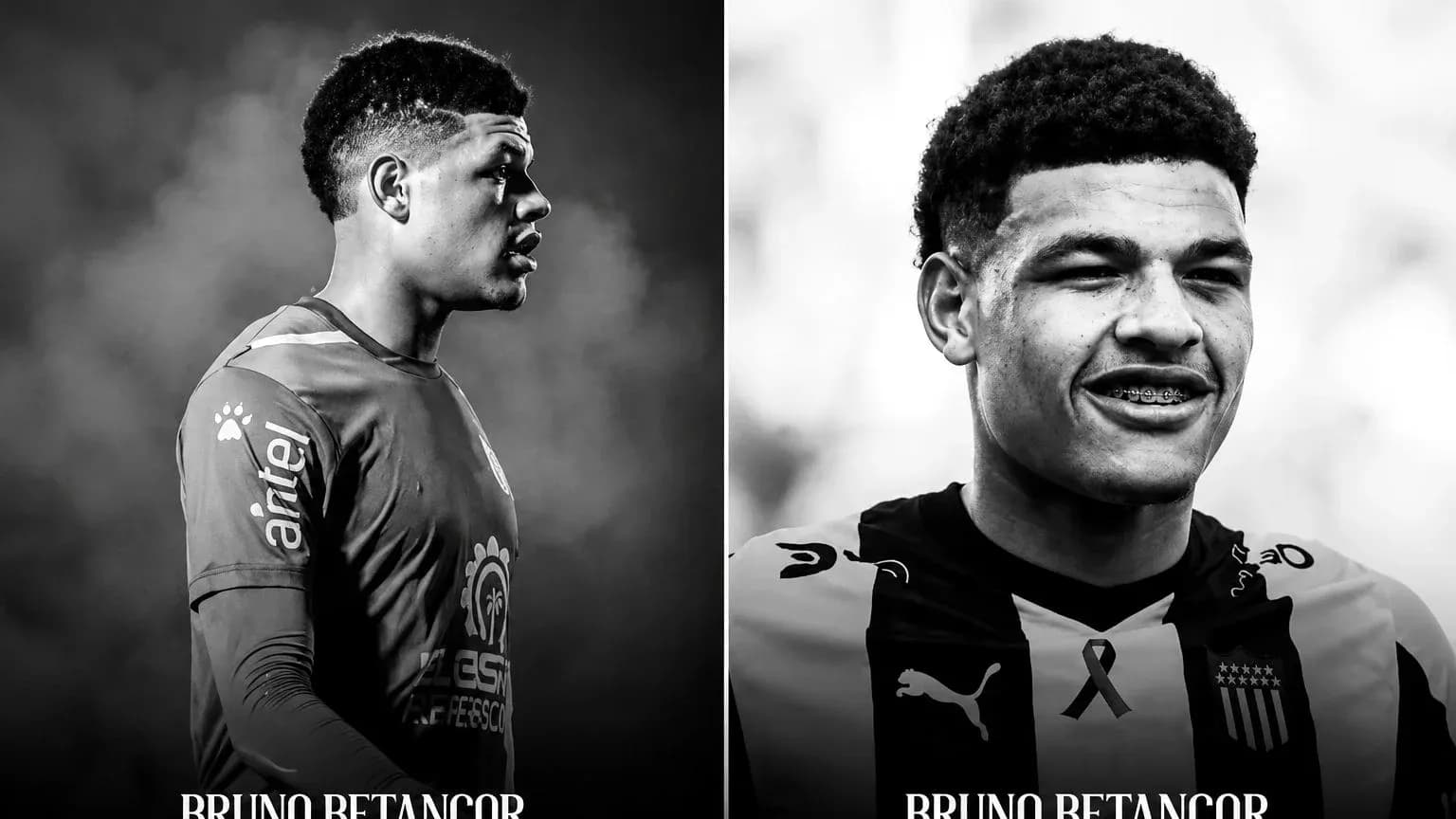Bruno Betancor en maillots de football, profil et sourire