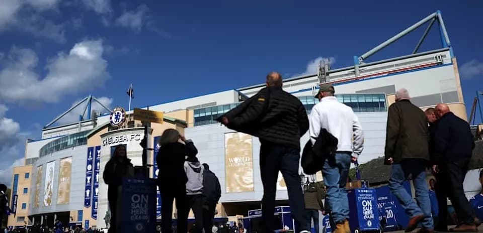 Supporters arriving at Chelsea FC stadium before match