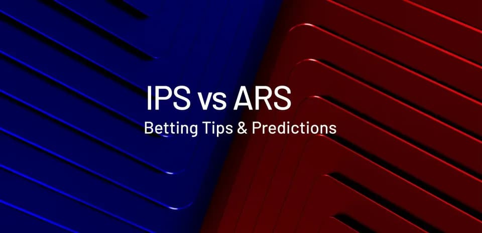 Graphical design featuring IPS vs ARS betting predictions