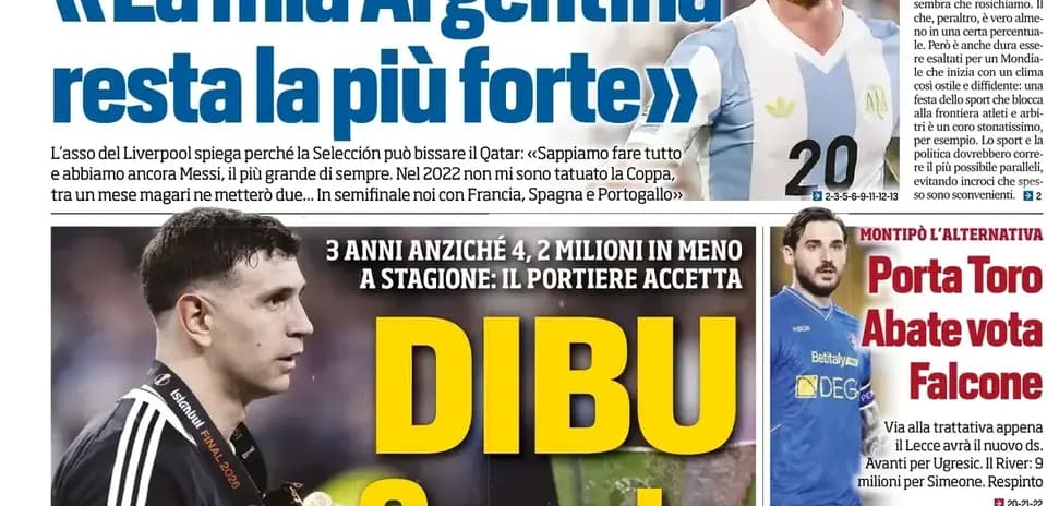 Titre sur l'Argentine et photo de joueur en action