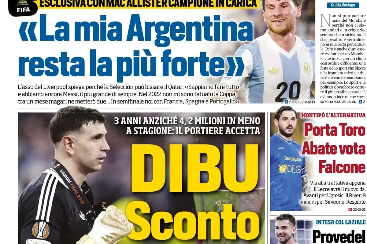 Titre sur l'Argentine et photo de joueur en action