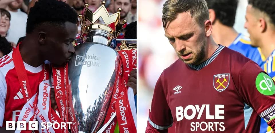 Joueur célébrant le titre de la Premier League, joueur déçu