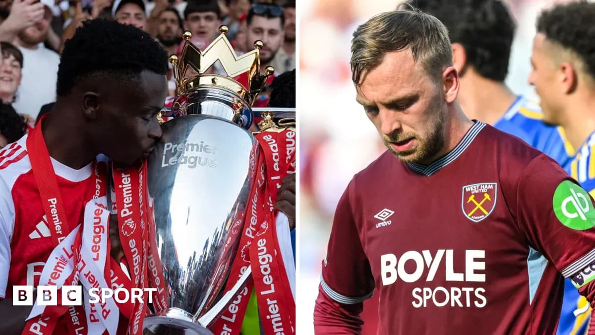 Joueur célébrant le titre de la Premier League, joueur déçu