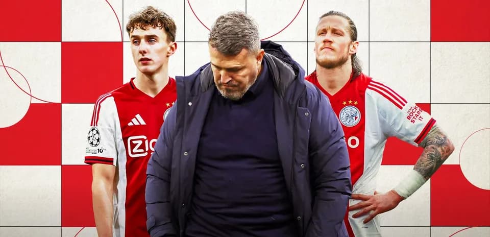 Trois personnes d'AFC Ajax sur fond coloré