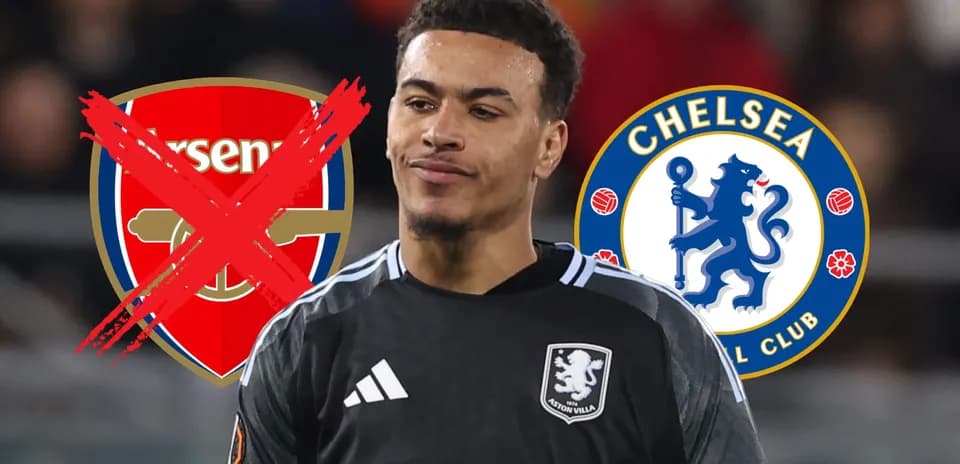 Joueur d'Aston Villa avec logos d'Arsenal et Chelsea