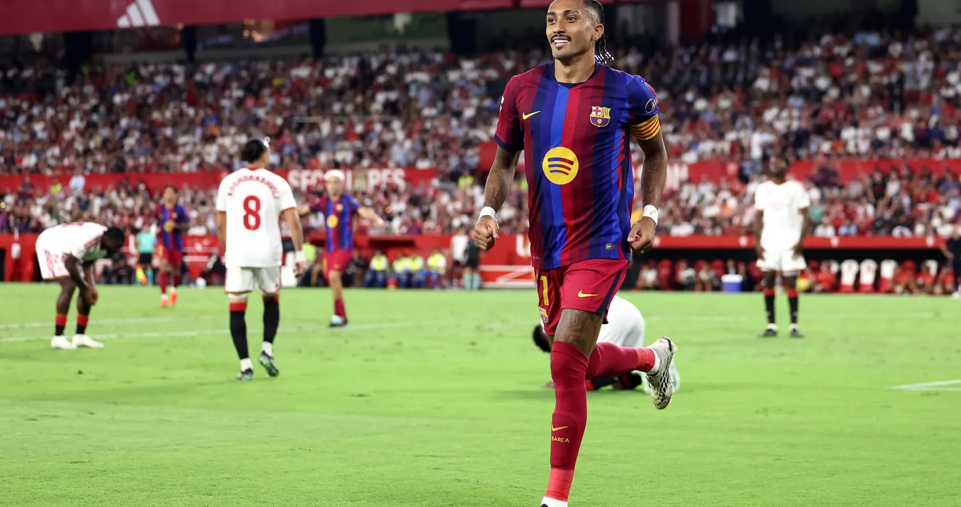 Un joueur du FC Barcelone célébrant un but