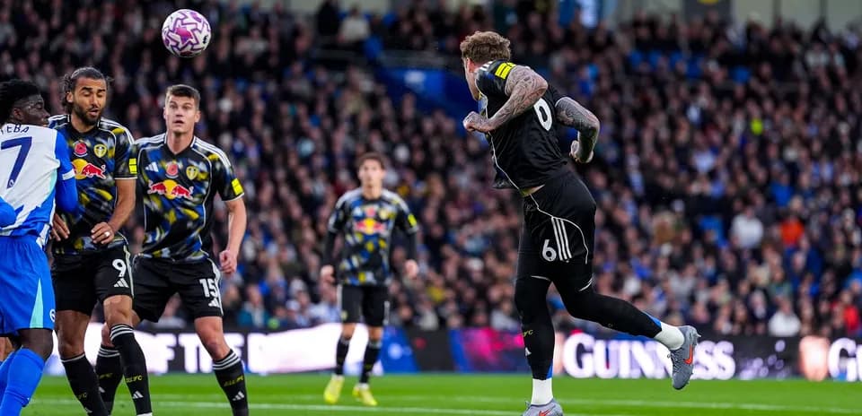 Joueurs de Leeds et Brighton pendant le match