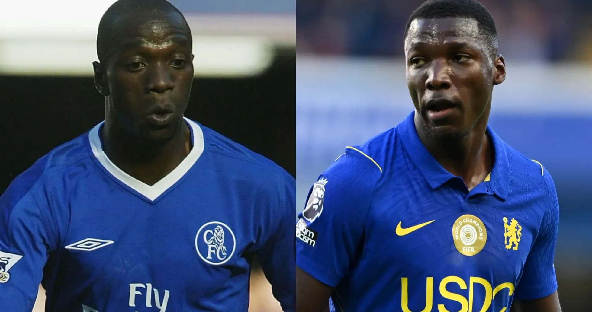 Deux joueurs de Chelsea en maillot bleu sur le terrain