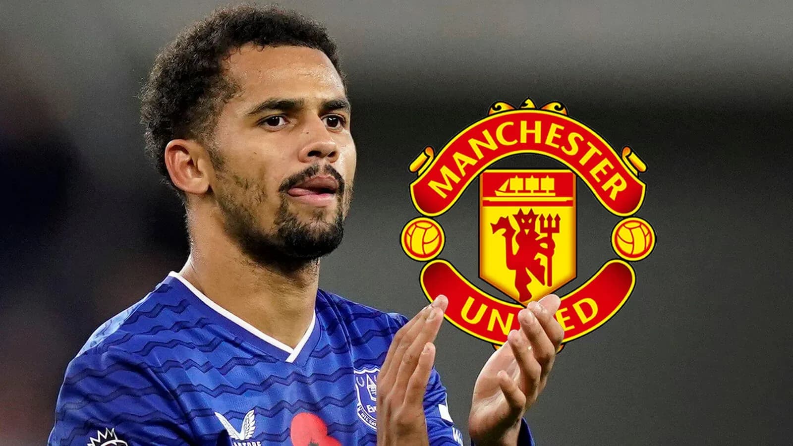 Joueur applaudissant avec logo de Manchester United