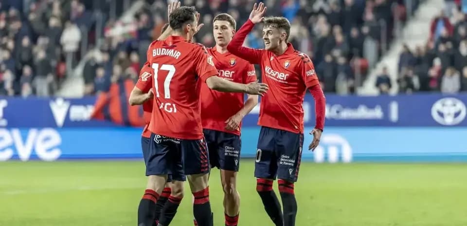 Joueurs d'Osasuna célébrant un but