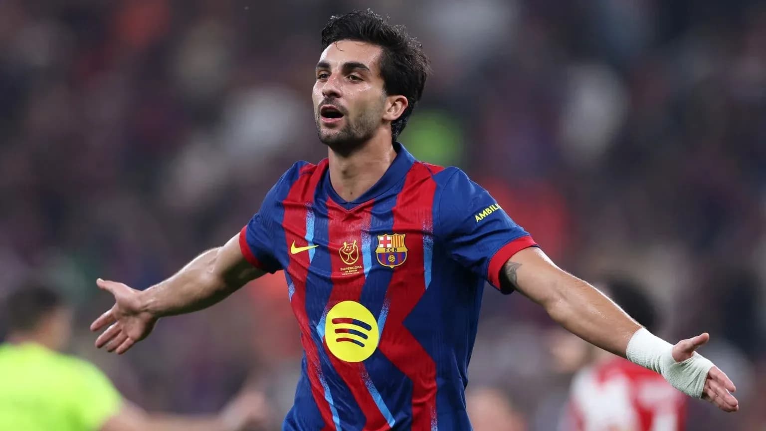 Joueur du FC Barcelone célébrant un but