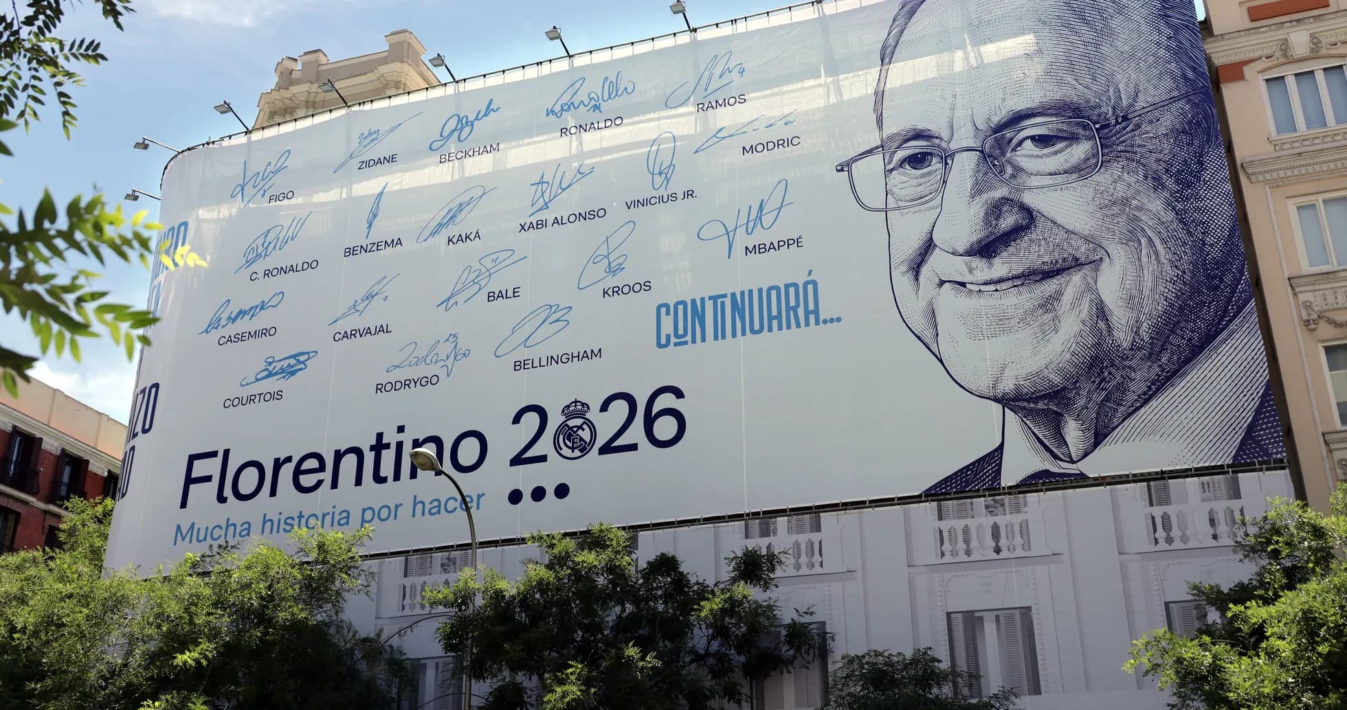 Panneau publicitaire de Florentino Pérez à Madrid