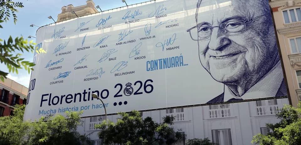 Panneau publicitaire de Florentino Pérez à Madrid