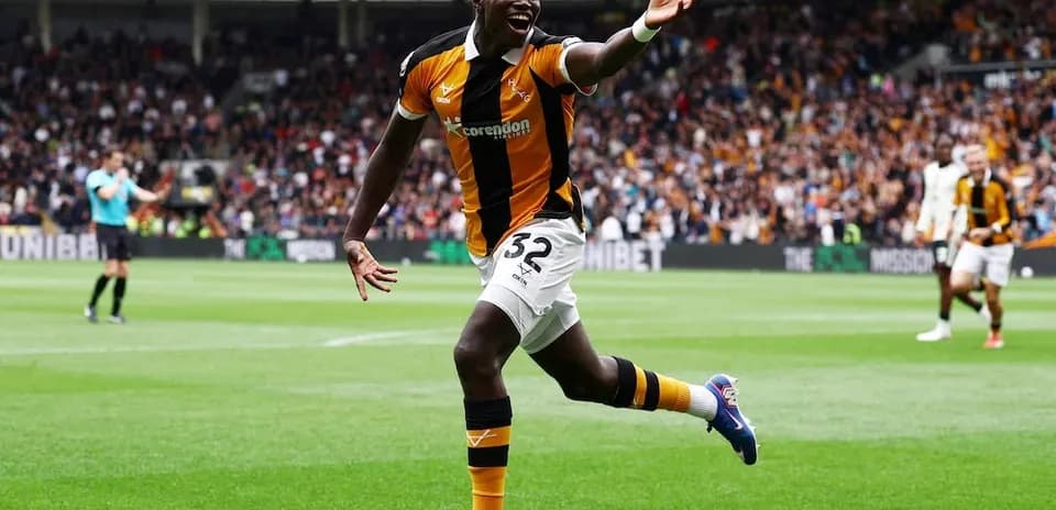 Joueur célébrant un but pour Hull City