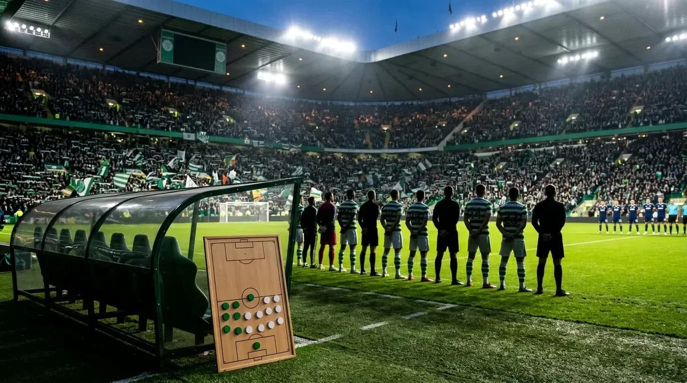 Joueurs de Celtic en attente avant le match