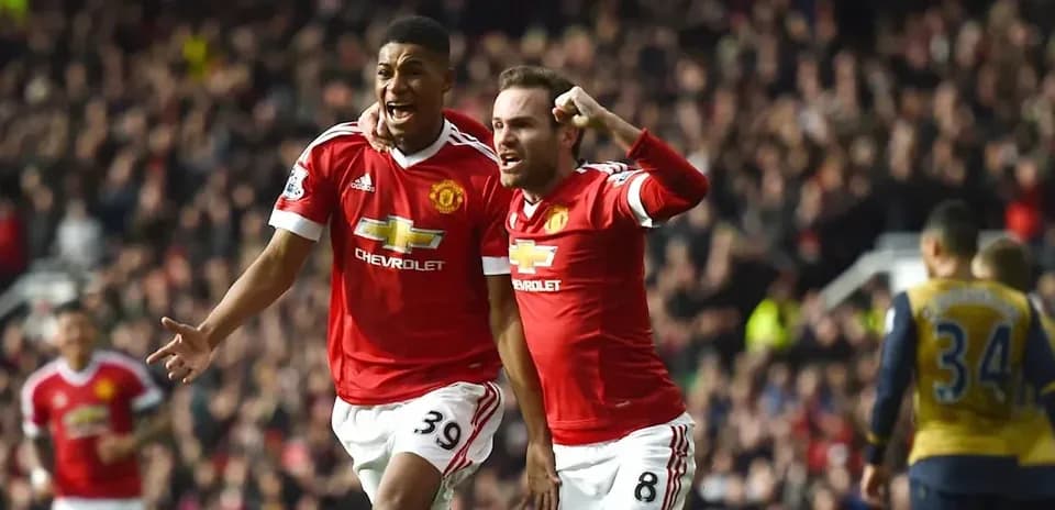 Joueurs de Manchester United célébrant un but