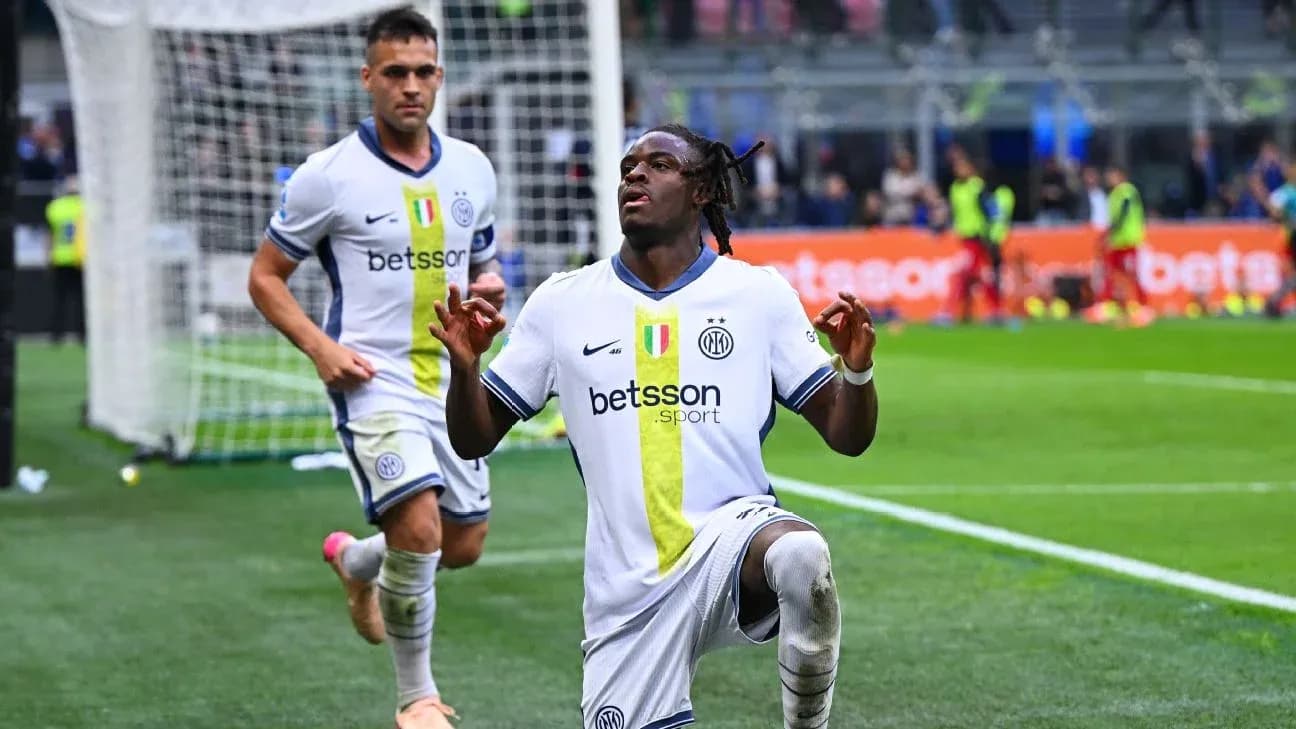Un joueur d'Inter célébrant un but
