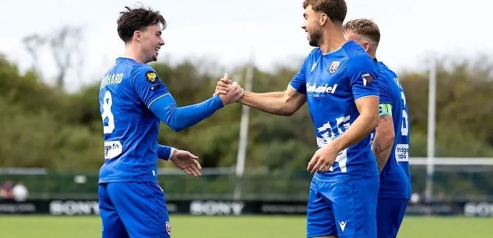Joueurs célébrant une action sur le terrain
