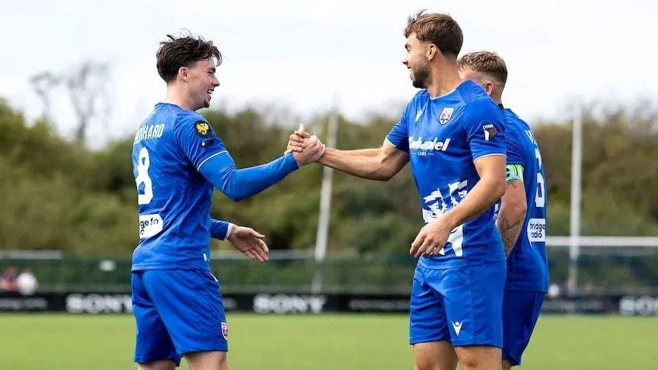 Joueurs célébrant une action sur le terrain