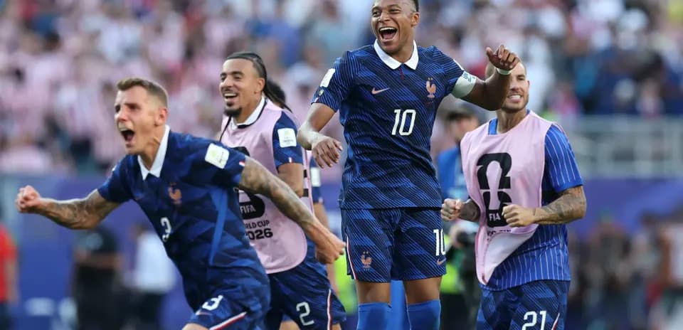 Joueurs de France célébrant un but au mondial