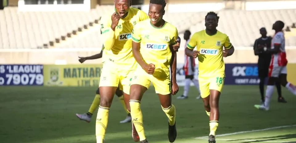 Joueurs de Mathare United célébrant un but