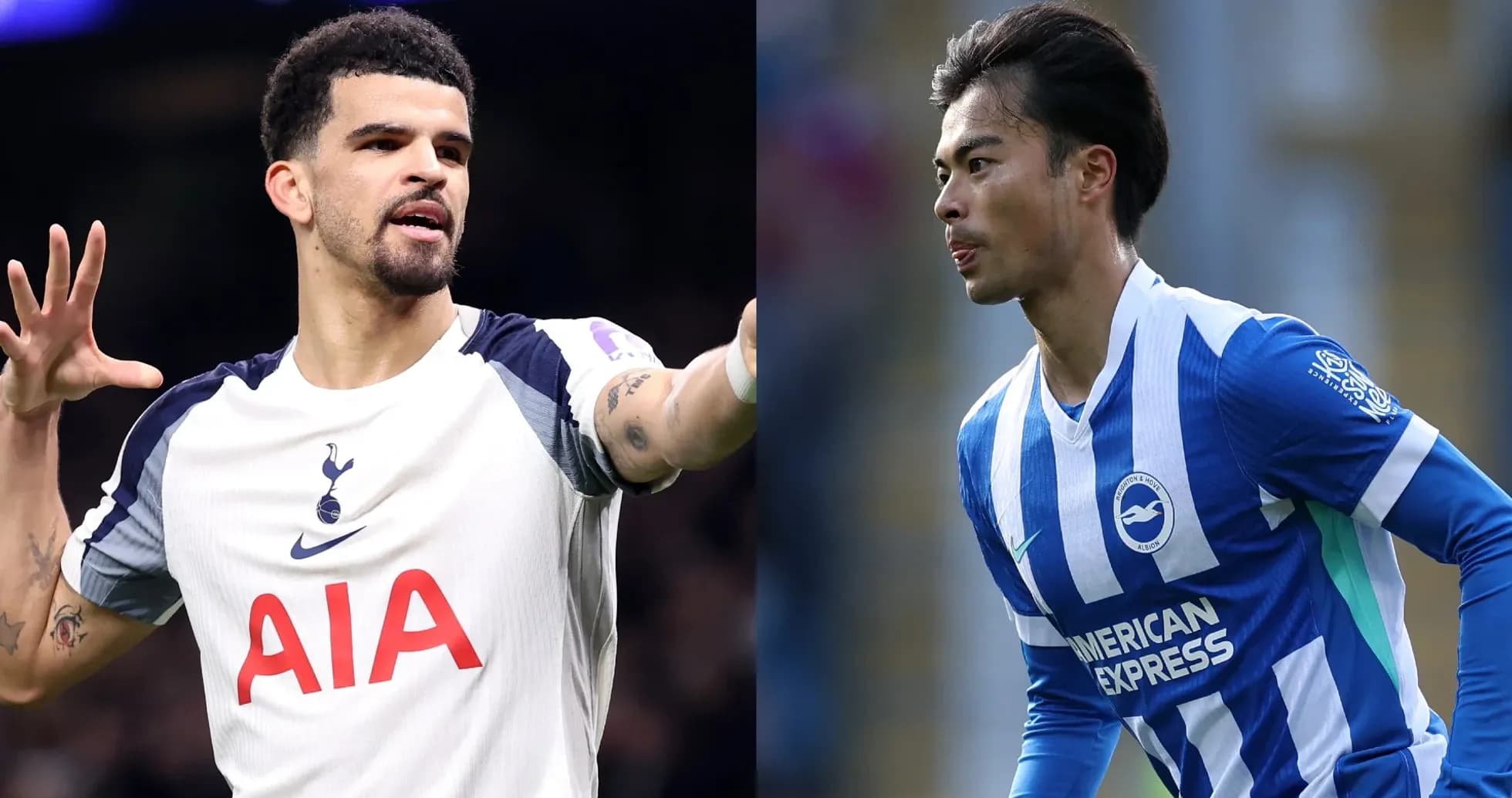 Joueurs de Tottenham et Brighton en action