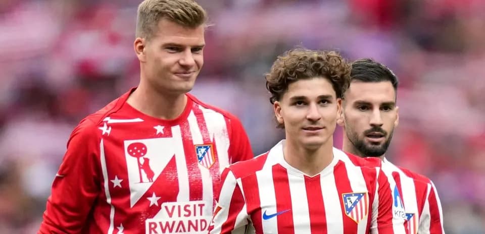 Joueurs de l'Atlético de Madrid sur le terrain
