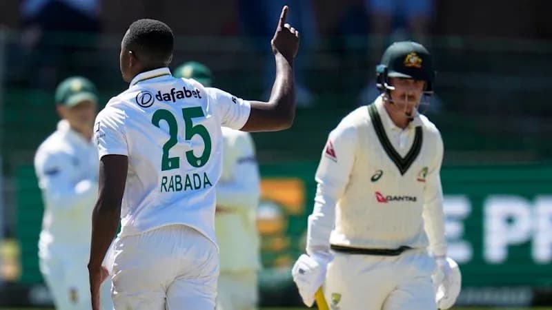 Joueur sud-africain célébrant après un wicket contre l'Australie