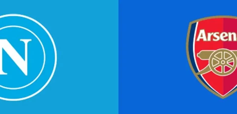 Logos de Napoli et Arsenal sur fond bleu