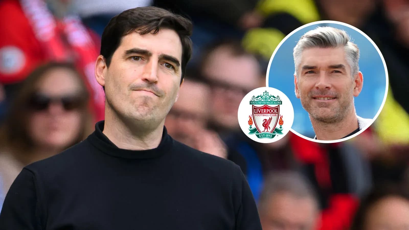 Entraîneur regardant le match avec logo de Liverpool