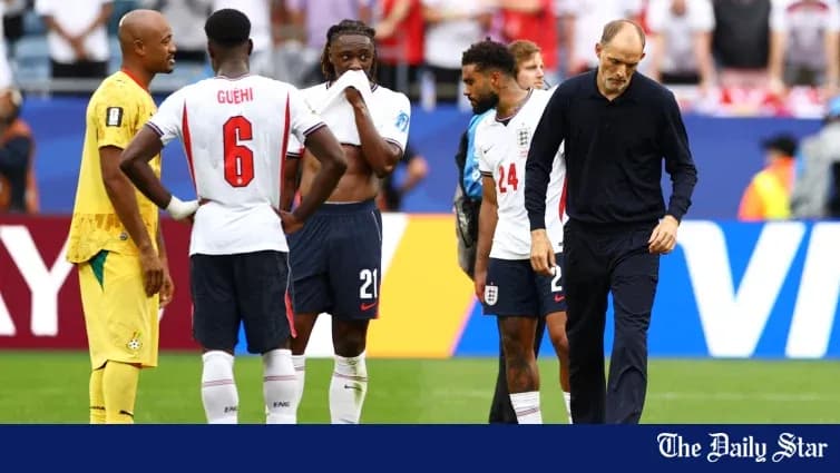 Joueurs anglais discutant après un match