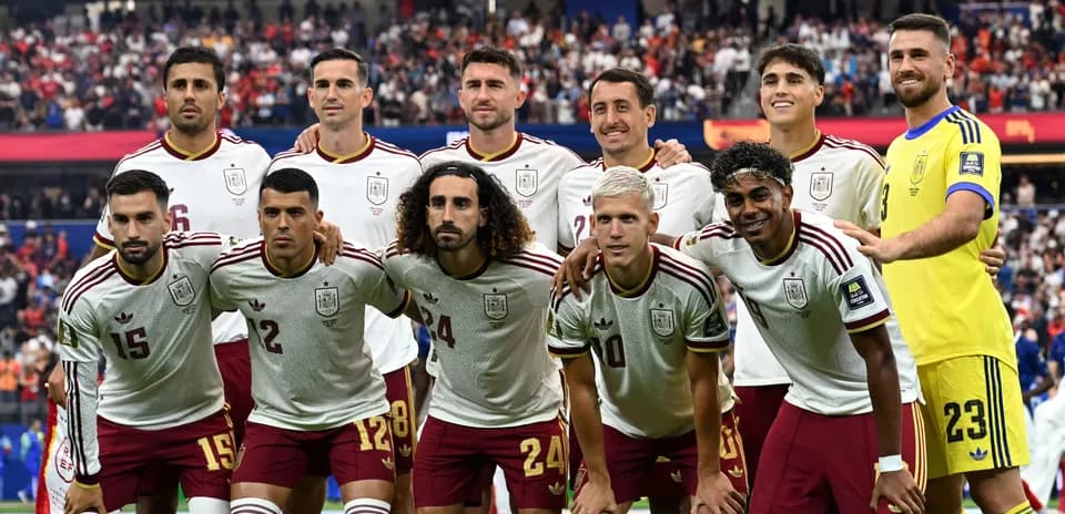 Équipe d'Espagne posant avant un match