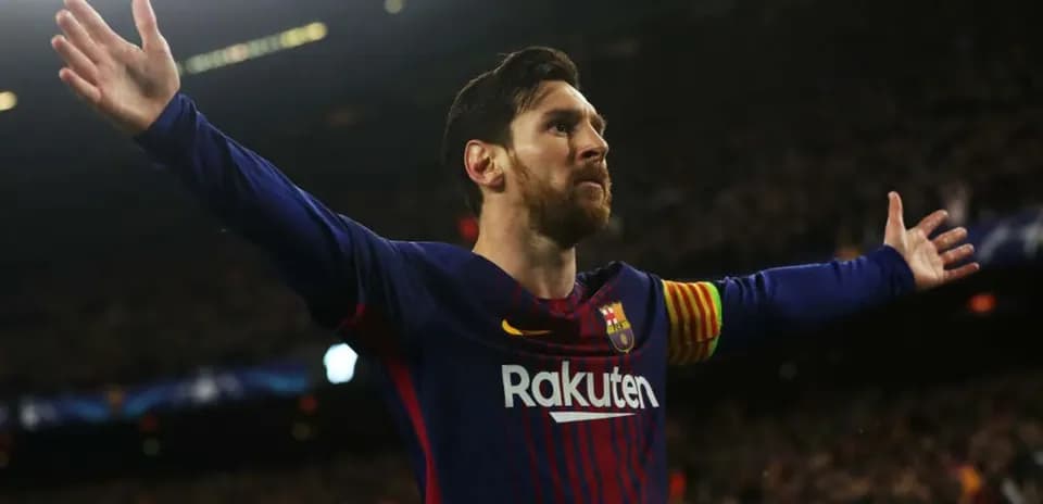Lionel Messi célébrant un but au Camp Nou