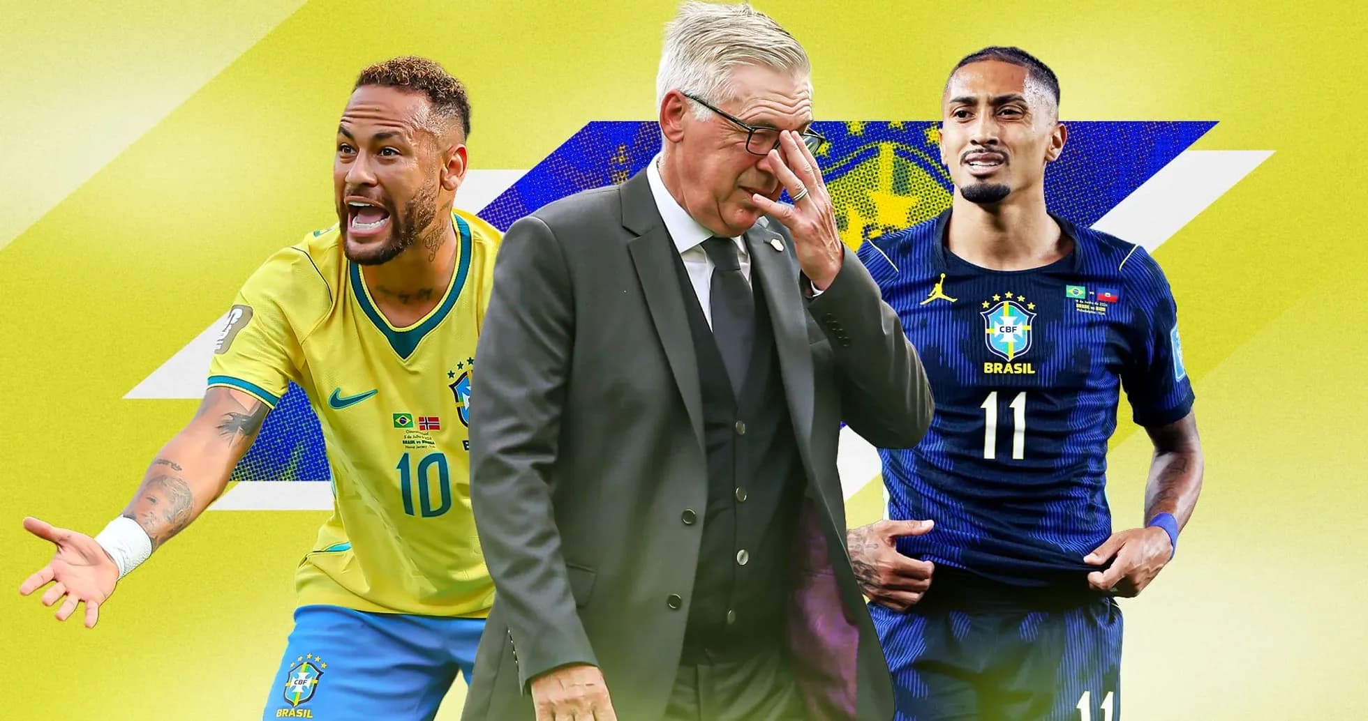 Neymar, entraîneur et joueur de l'équipe du Brésil