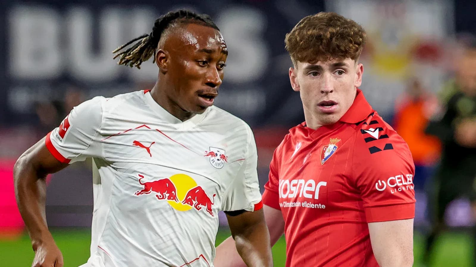 Deux joueurs en action sur le terrain de football