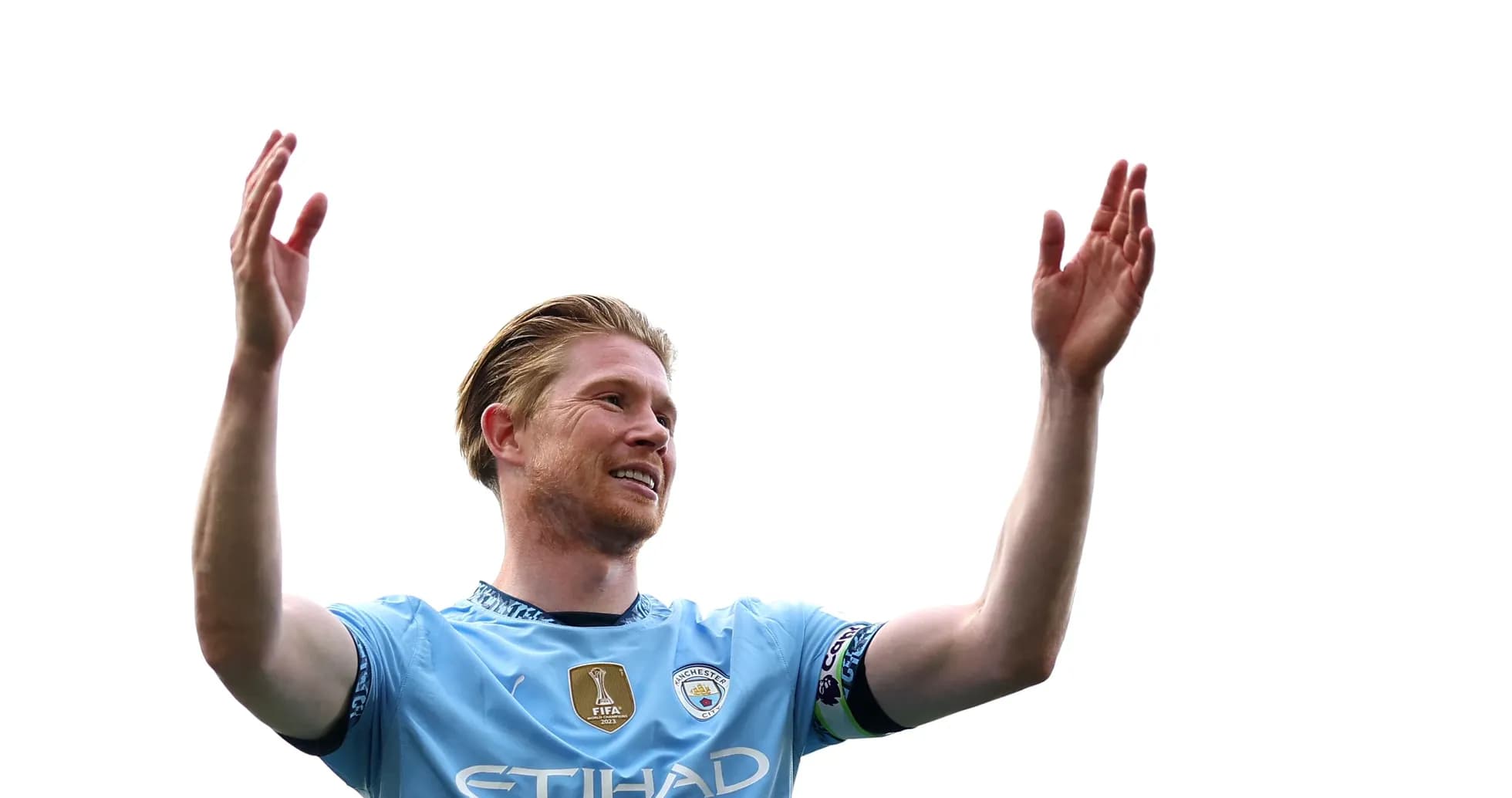 Joueur de Manchester City saluant les supporters