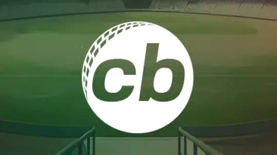 Logo de cricket sur fond de terrain de jeu
