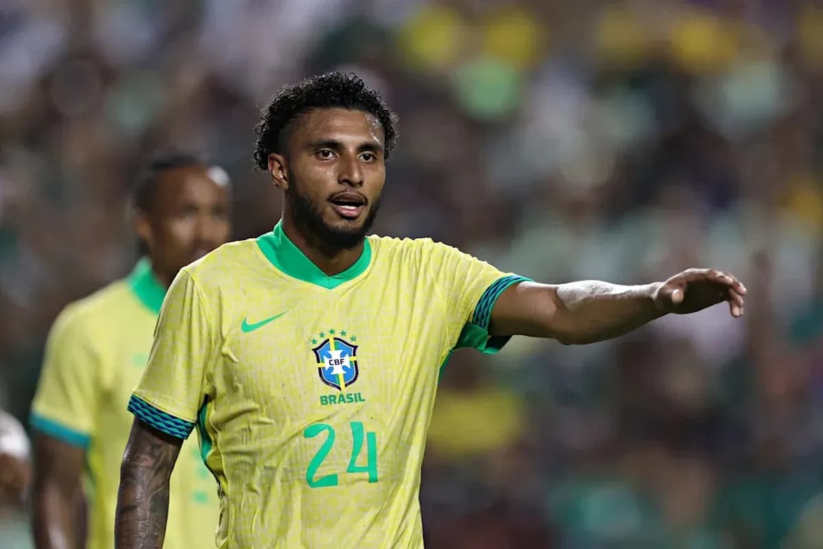 Joueur brésilien pointant pendant le match