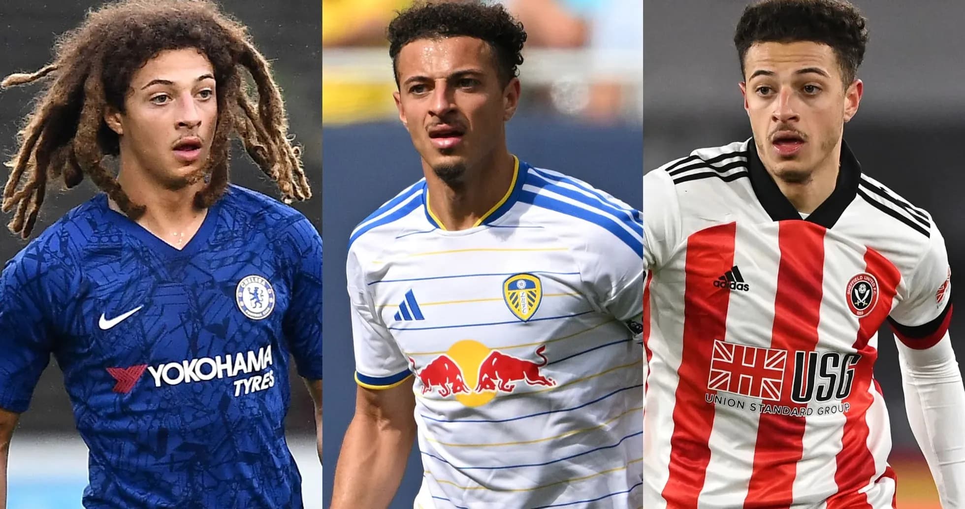 Trois joueurs en action sur le terrain de football