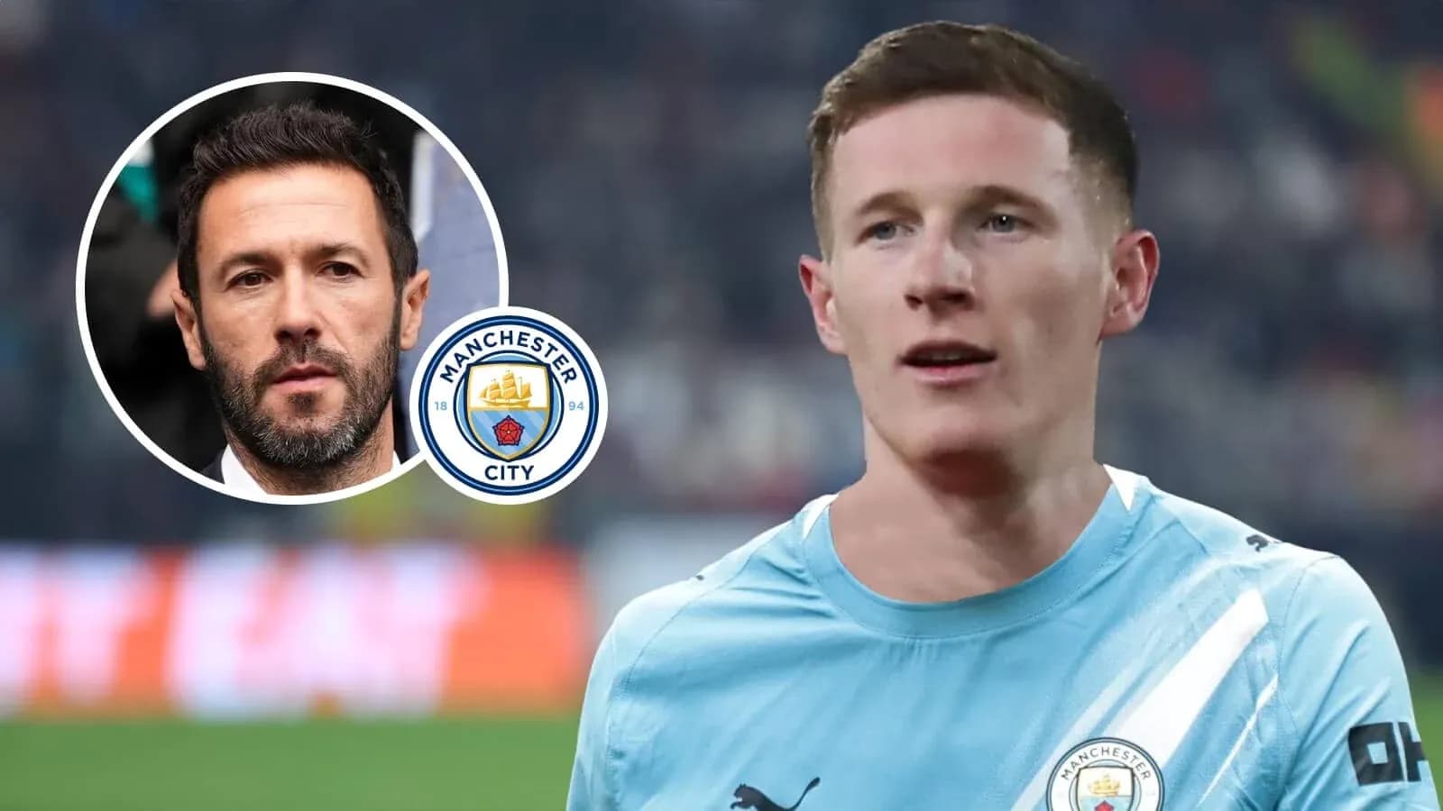Joueur de Manchester City avec un logo du club