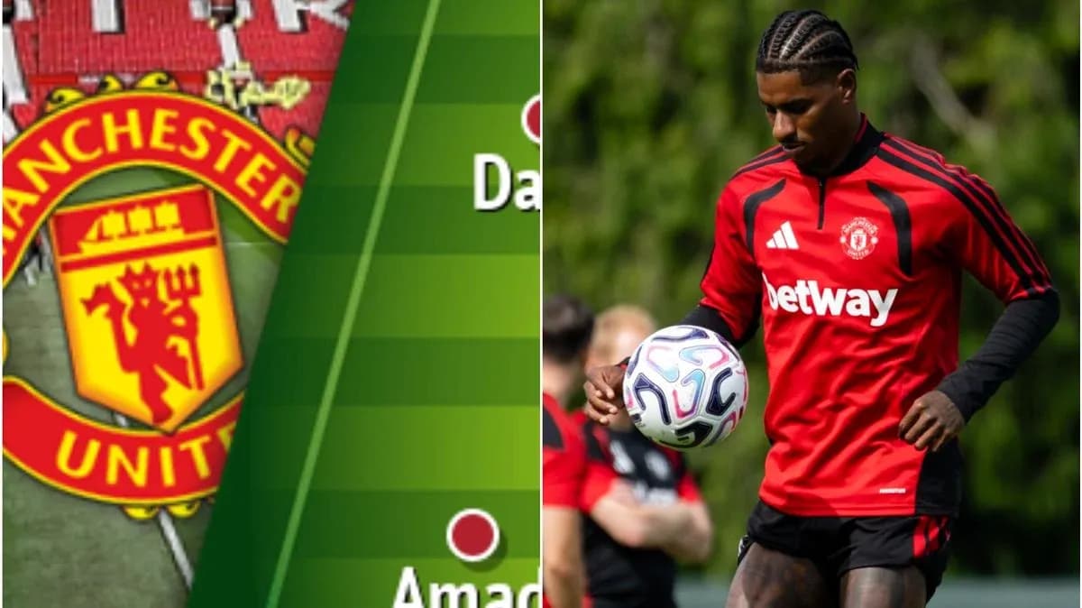 Joueur de Manchester United s'entraînant avec un ballon