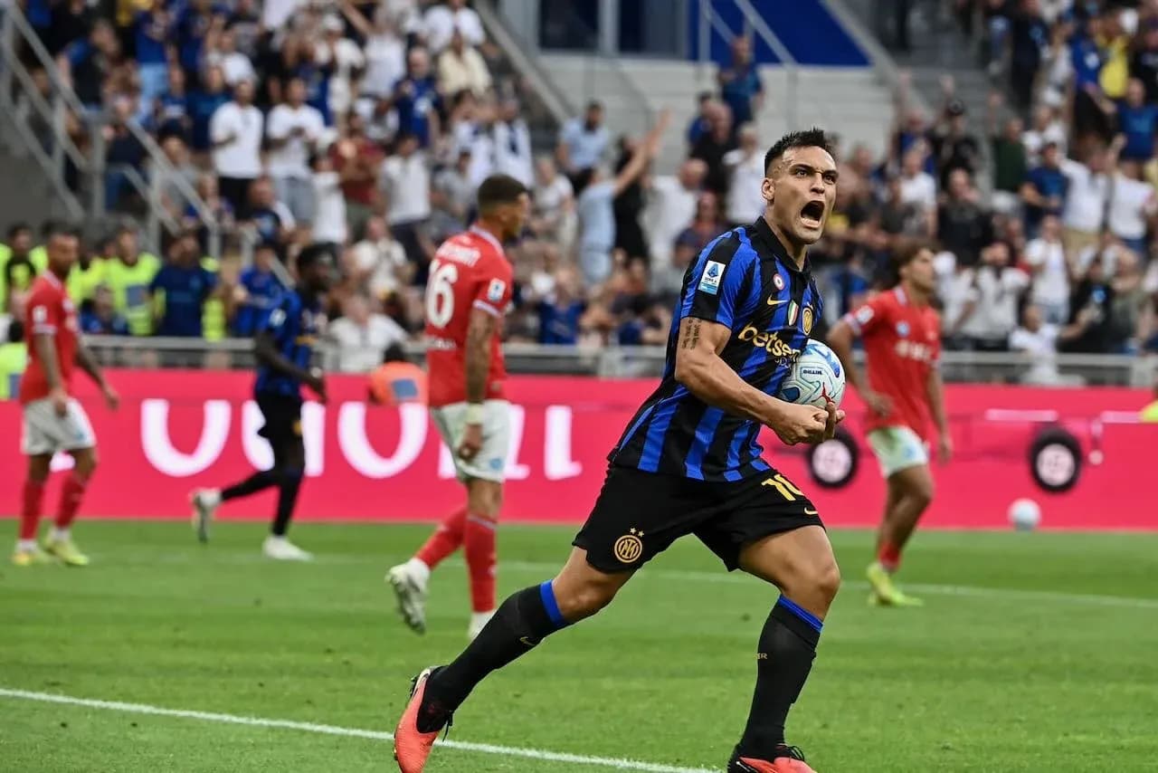 Lautaro Martinez célèbre un but pour l'Inter