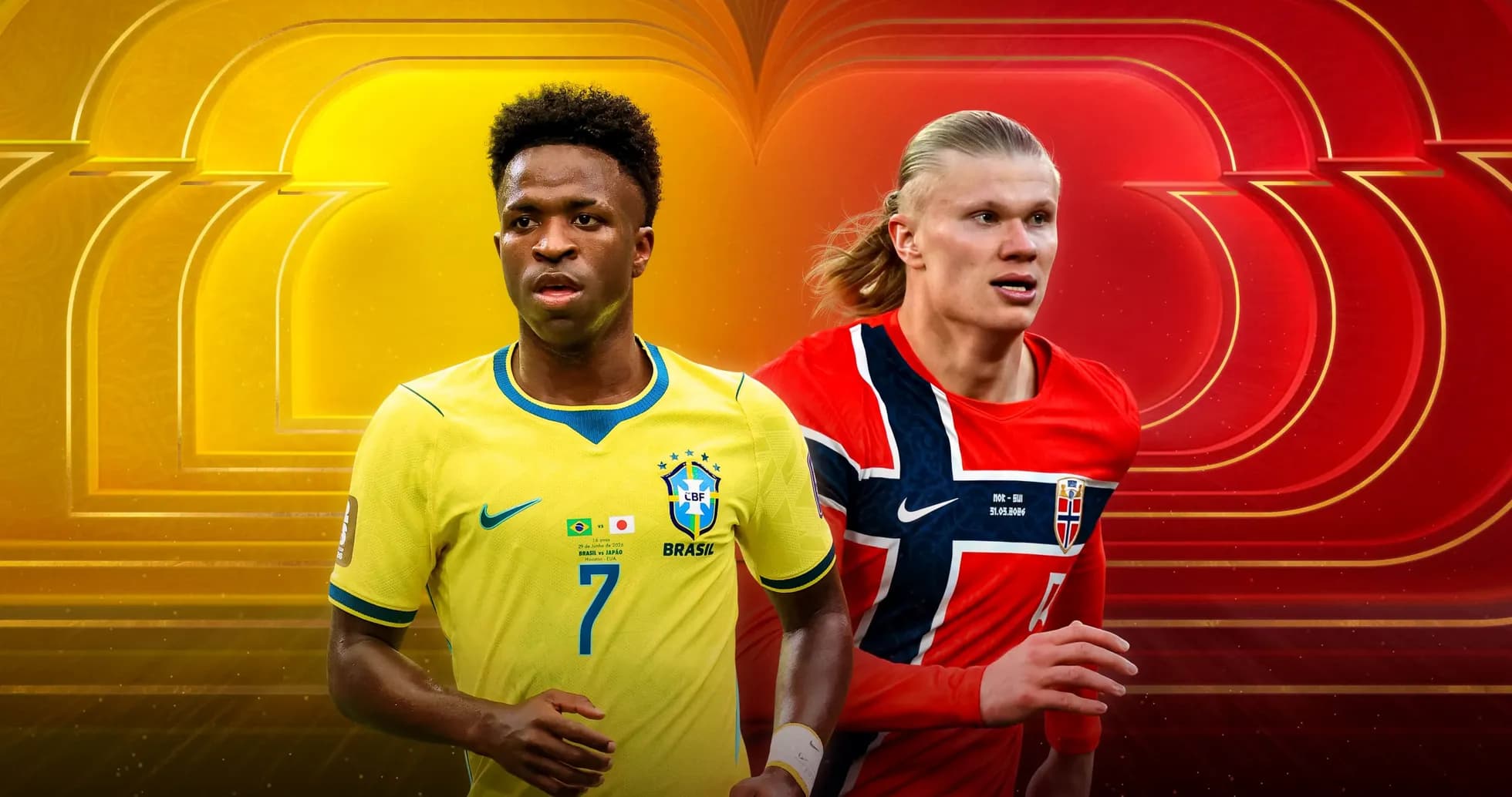 Vinícius et Haaland avant le match