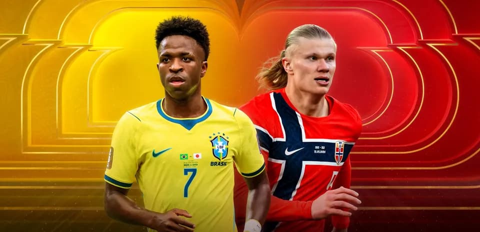 Vinícius et Haaland avant le match