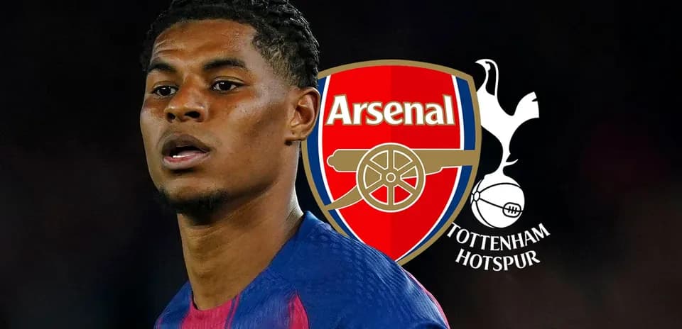 Joueur de football avec logos d'Arsenal et Tottenham