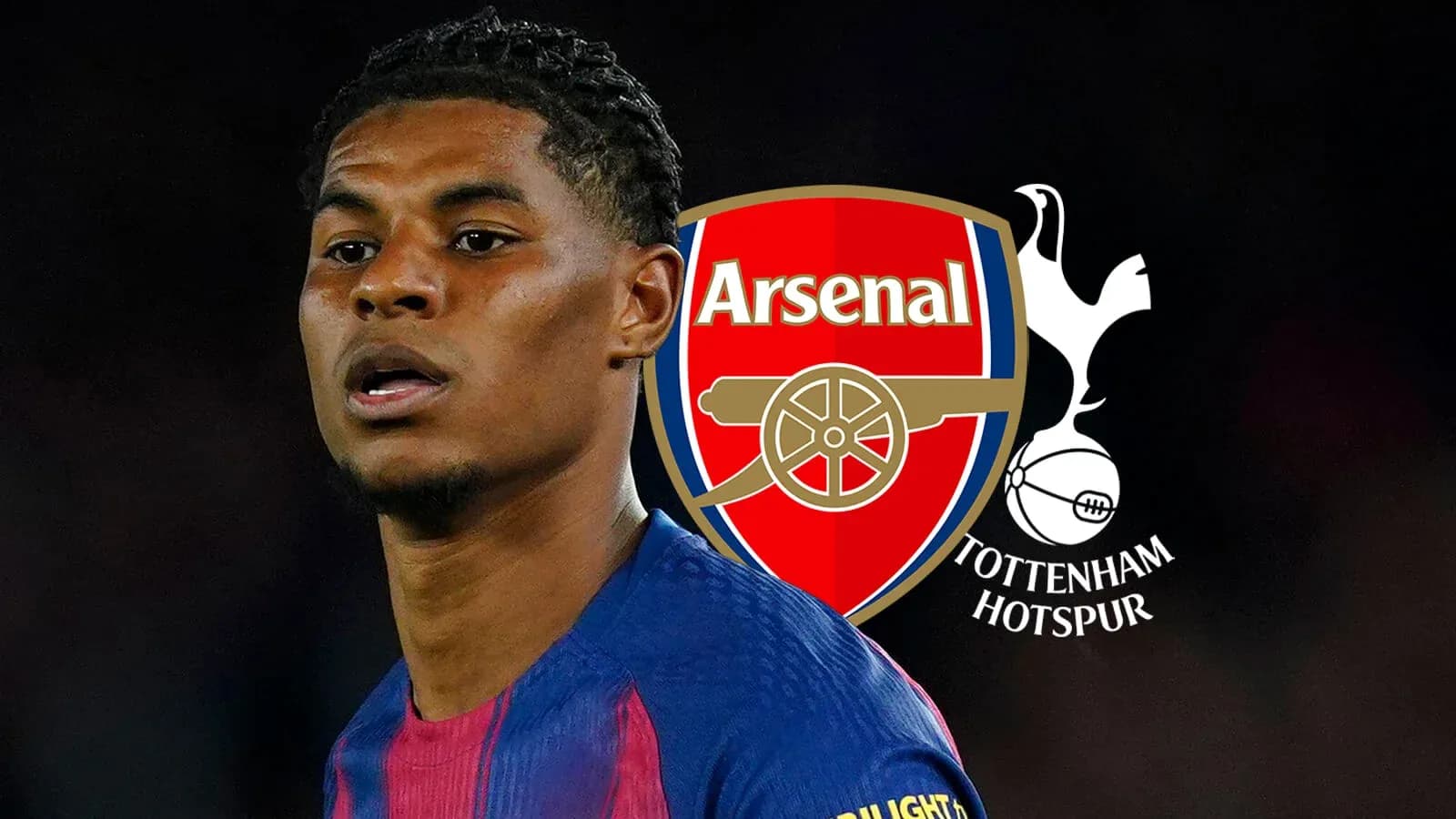 Joueur de football avec logos d'Arsenal et Tottenham