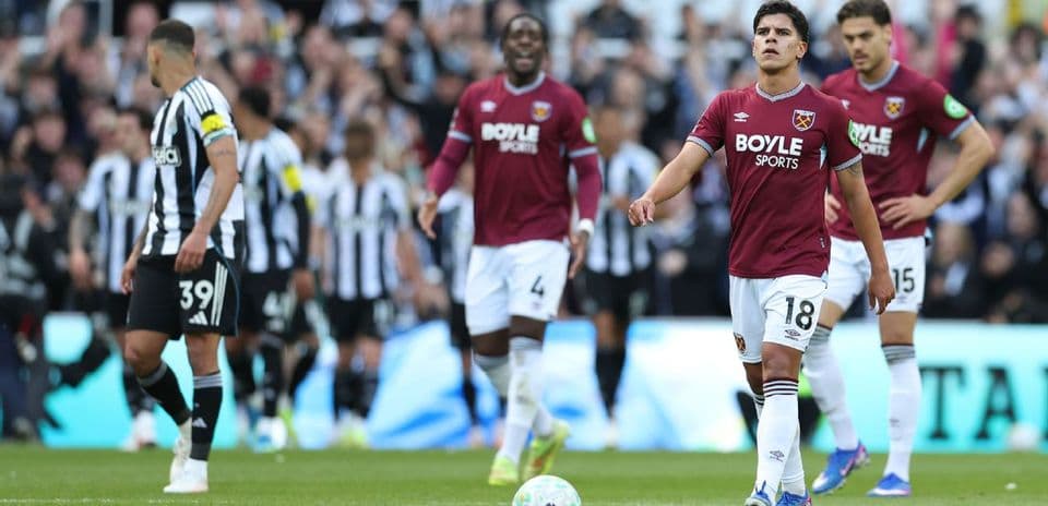 Joueurs de West Ham lors du match contre Newcastle