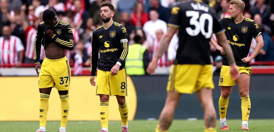 Joueurs de Manchester United après le match