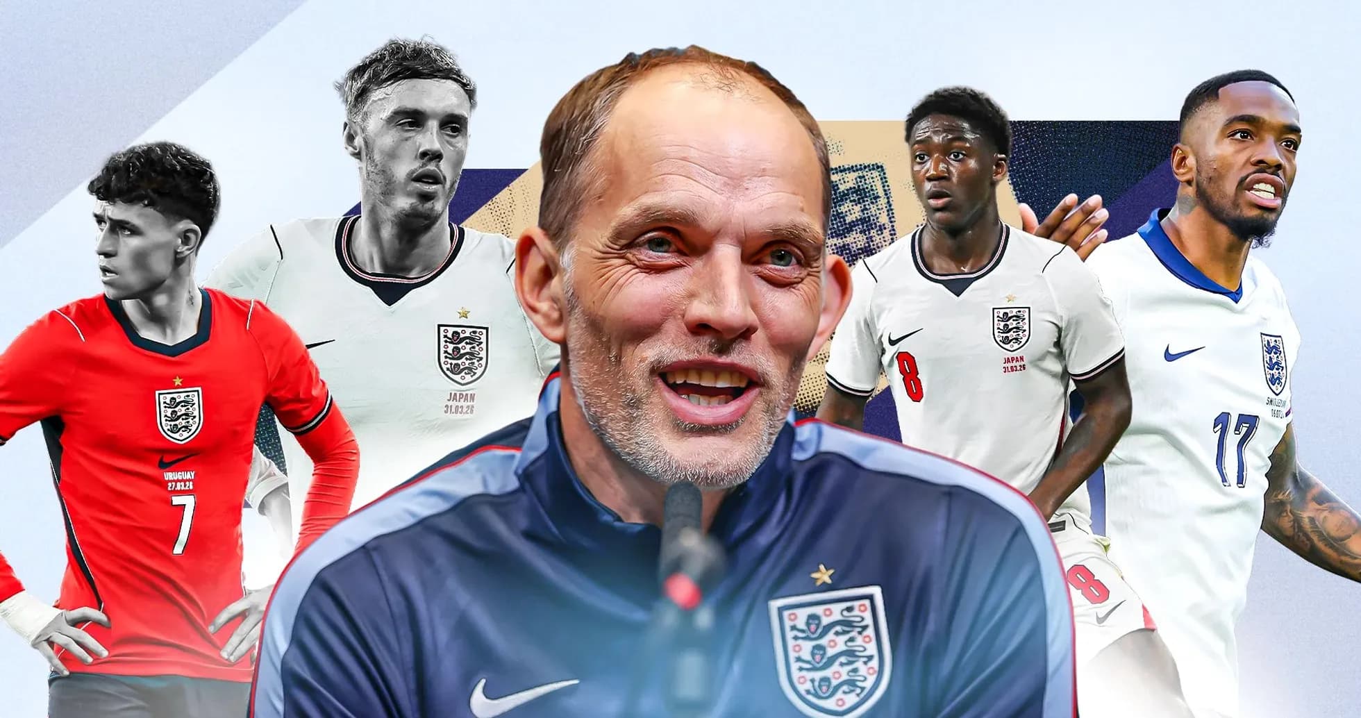 Entraîneur et joueurs de l'équipe d'Angleterre en réunion
