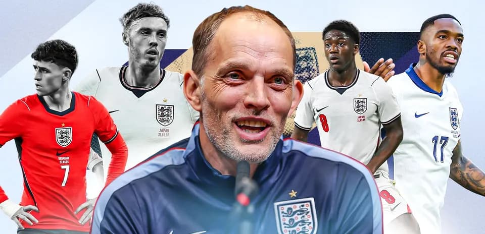 Entraîneur et joueurs de l'équipe d'Angleterre en réunion